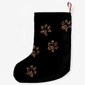 Leopard Pattern Paw Printers Aangepaste foto-set Kleine Kerstsok (Achterkant)