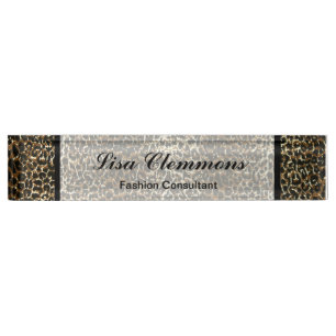 Leopard Pattern Print Name plate Naambordje