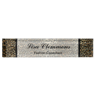 Leopard Pattern Print Name plate Naambordje