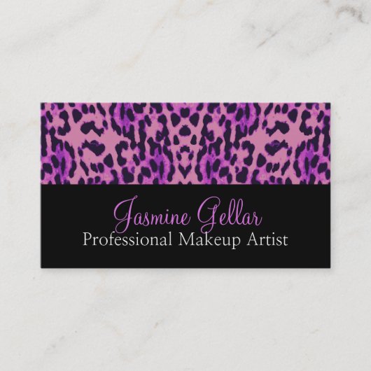 Leopard Pattern Professional Makeup Artist Visitekaartje (Voorkant)