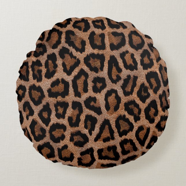 Leopard Pattern Rond Kussen (Voorkant)