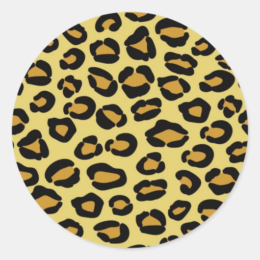 Leopard Pattern Ronde Sticker (Voorkant)