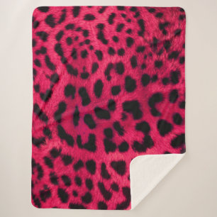 Leopard Pattern Sherpa Deken