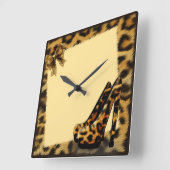 Leopard Pattern Shoes op maat Vierkante Klok (Hoek)