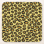 Leopard Pattern Vierkante Kartonnen Onderzetter (Voorkant)