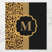 Leopard Pattern Wijn Etiket (Enkel label)