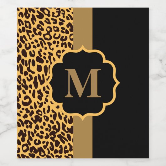Leopard Pattern Wijn Etiket (Enkel label)