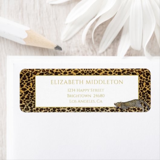 Leopard Pattern Wild Tropical Monogram Etiket (Insitu)