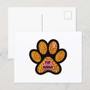 Leopard Paw Print Fur Mama Dog Cat Lovers Briefkaart