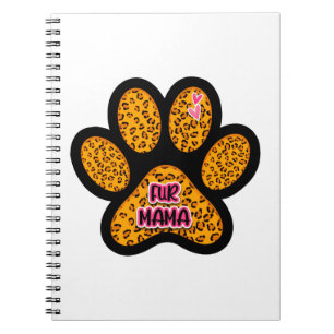 Leopard Paw Print Fur Mama Dog Cat Lovers Notitieboek