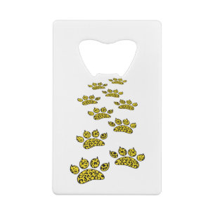 Leopard Paw Print Kredietkaart Flessenopener