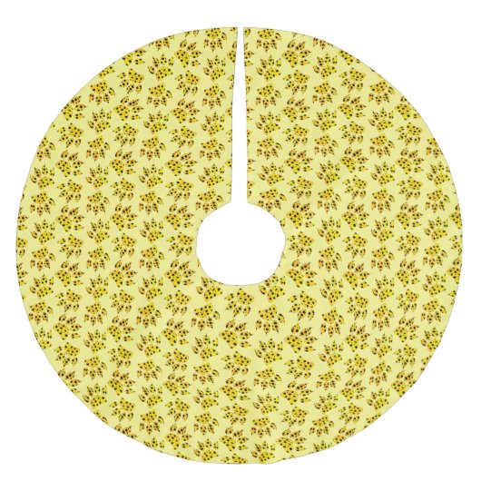 Leopard Paw Print Patroon Kerstboom Rok (Voorkant)