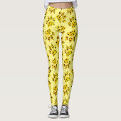 Leopard Paw Print Patroon Leggings (Voorkant)