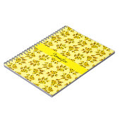 Leopard Paw Print Pattern Naam toevoegen Notitieboek (Linkerzijde)