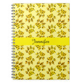 Leopard Paw Print Pattern Naam toevoegen Notitieboek (Voorkant)