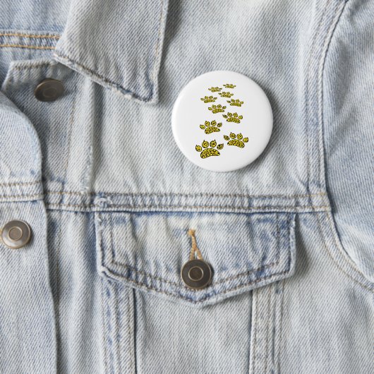 Leopard Paw Print Ronde Button 5,7 Cm (In situ)