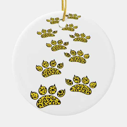 Leopard Paw Print Throw Keramisch Ornament (Voorkant)