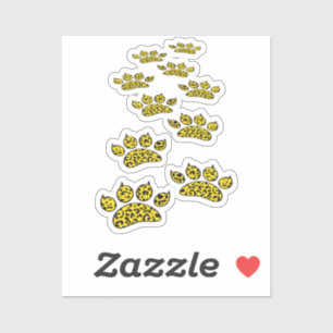 Leopard Paw Print Throw Sticker