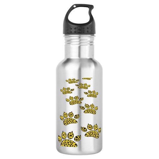 Leopard Paw Print Waterfles (Voorkant)