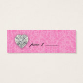 Leopard Pearl Lace Jewels Price Label Pink Mini Visitekaartjes (Achterkant)