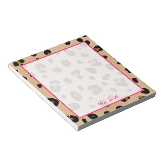Leopard Personalized Notitieblok (Schuin)