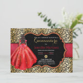 Leopard photo quinceañera invitation (Debout devant)