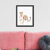 Leopard Pink Bow Canvas Afdruk (Insitu (Woonkamer))