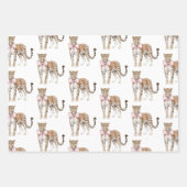 Leopard Pink Bow Verjaardag Inpakpapier Vel (Voorkant)