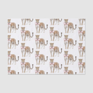 Leopard Pink Bow Verjaardag Tissuepapier