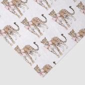 Leopard Pink Bow Verjaardag Tissuepapier (Detail)