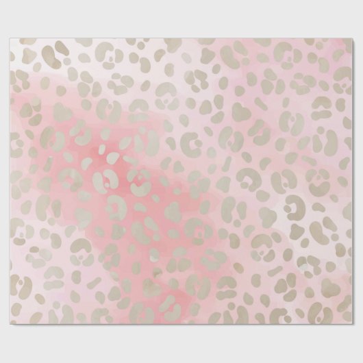 Leopard Pink Pattern Cadeaupapier (Vlak)