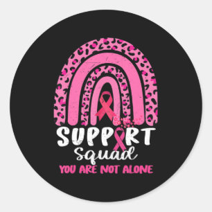 Leopard Pink Rainbow Support Squad Breast Cancer A Ronde Sticker