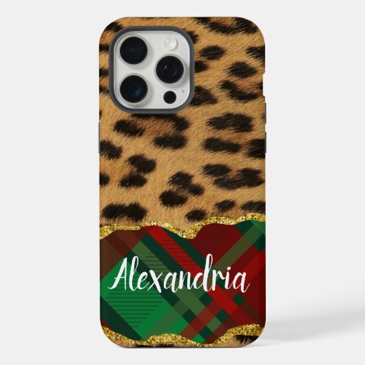 Leopard Plaid iPhone Hoesje (Achterkant)