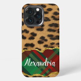 Leopard Plaid iPhone 13 Pro Hoesje