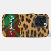Leopard Plaid iPhone Hoesje (Achterkant horizontaal)
