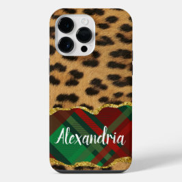 Leopard Plaid iPhone 14 Pro Max Hoesje