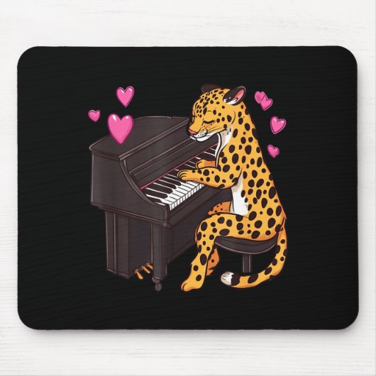 Leopard Playing Ano Valentines Day Funny Leopard  Muismat (Voorkant)