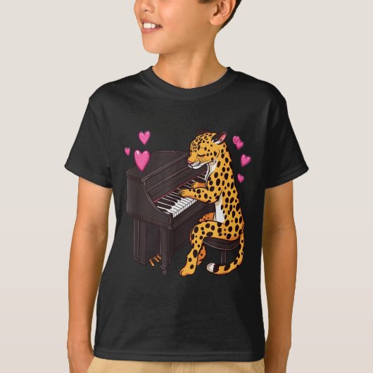 Leopard Playing Ano Valentines Day Funny Leopard  T-shirt (Voorkant)