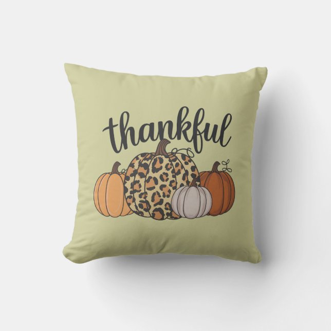 Leopard Pompoen Seizoen Thanksgiving Halloween Her Kussen (Voorkant)
