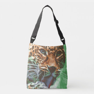 Leopard Portrait Tasche Greenery Crossbody Tas