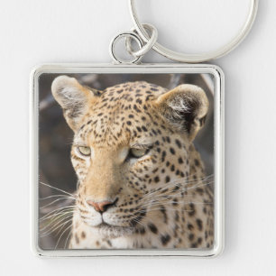 Leopard portret sleutelhanger