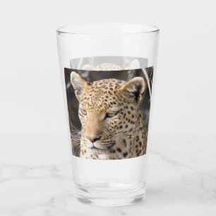 Leopard-portretfoto Glas
