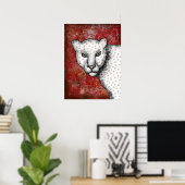 Leopard Posé Dit Hey Poster Wall Art (Bureau à domicile)