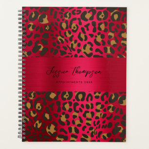 Leopard Poster de animal Rouge Bourgogne Métalliqu