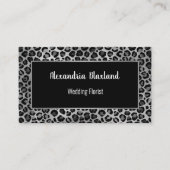 LEOPARD POSTER DE ANIMAL SILVER BLACK CARTE DE VIS (Devant)