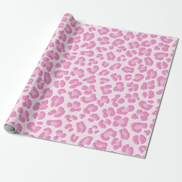 Leopard Preppy Pink Line Cadeaupapier