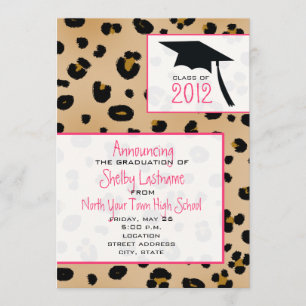 Leopard Print 2012 Graduation Announcement Kaart