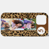 Leopard Print 3 Square Photos Brown Monogramed Case-Mate iPhone Case (Achterkant (horizontaal))