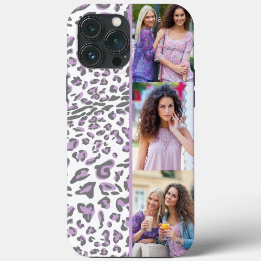 Leopard Print 3 Verticale foto Lila Case-Mate iPhone Case (Achterkant)