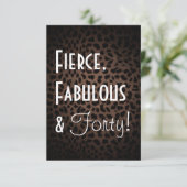 Leopard Print 40th Birthday Uitnodiging (Staand voorkant)